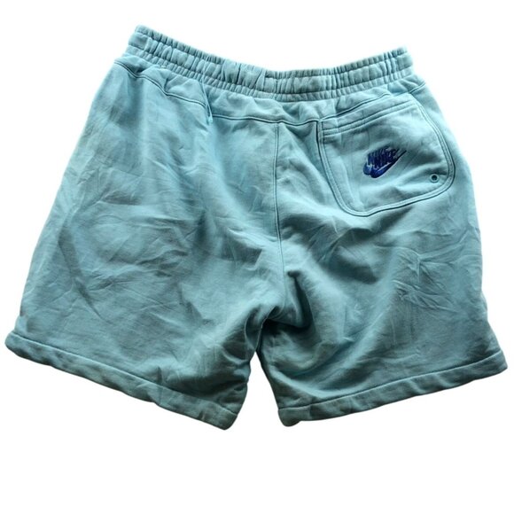 Nike Woman's Athletic Sweatshorts Medium All Over Branding Futura Blue Drawstrin - Picture 2 of 15